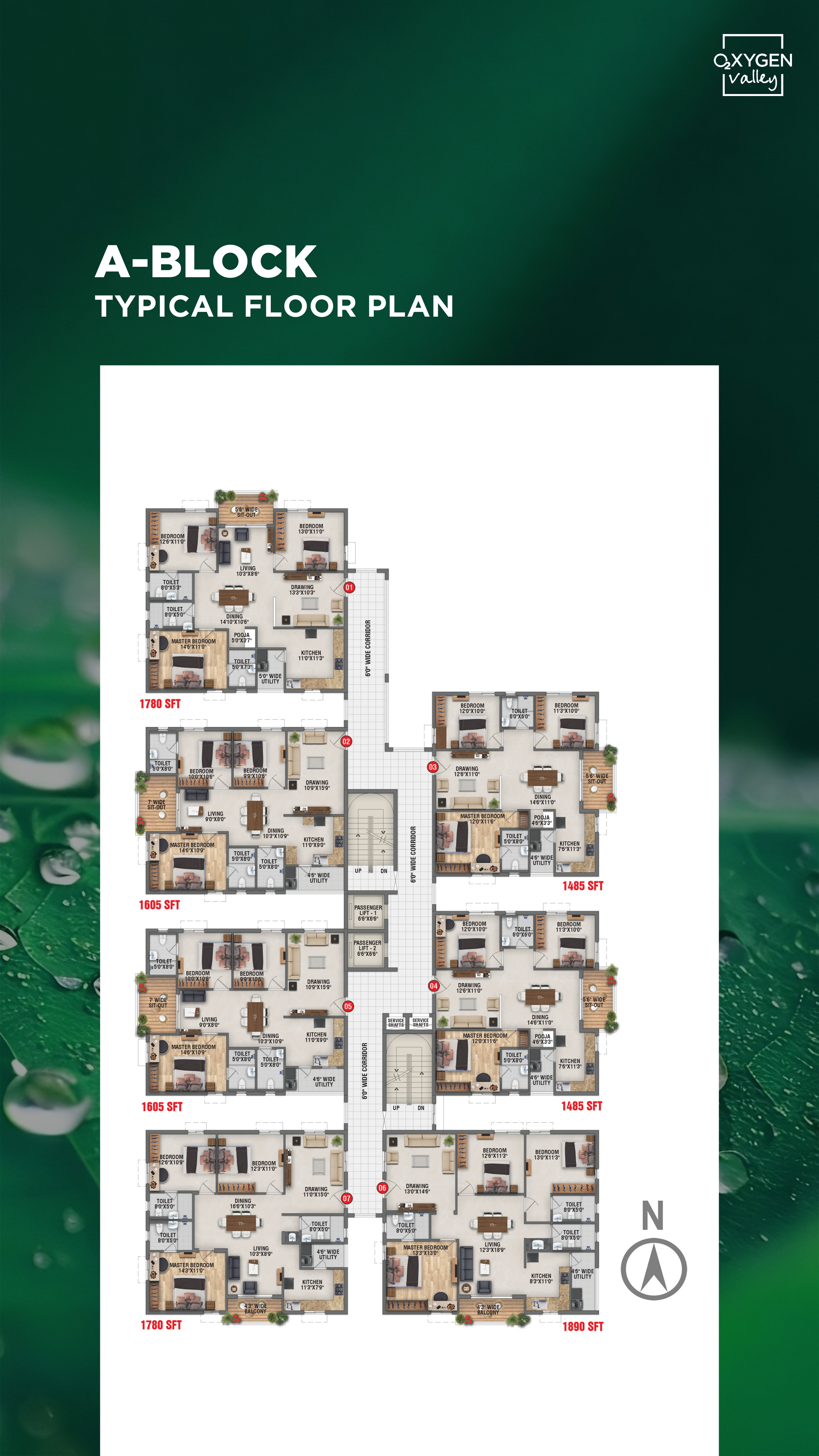 Oxygen Valley block A floor plan